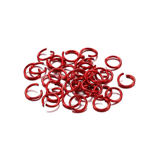 Duories 300 Stück Biegeringe,Offenem Bindering,Aluminiumring mit Öffnung,Spaltringe Verbindungsringe,für die Herstellung von hängenden Ornamenten,DIY Kunsthandwerk,Halsketten,Armbändern,Rot,1 * 10mm von Duories