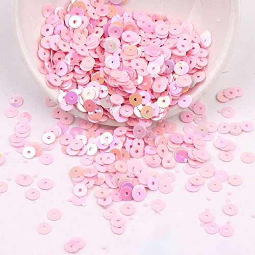 Duories 4000 Pailletten 4 mm Durchmesser,Stickerei Pailletten,Pailletten Basteln Set,Pailetten Kit Paietten Pailletten Basteln Lose Pailletten,für DIY Kunsthandwerk Herstellung,Hell-Pink von Duories