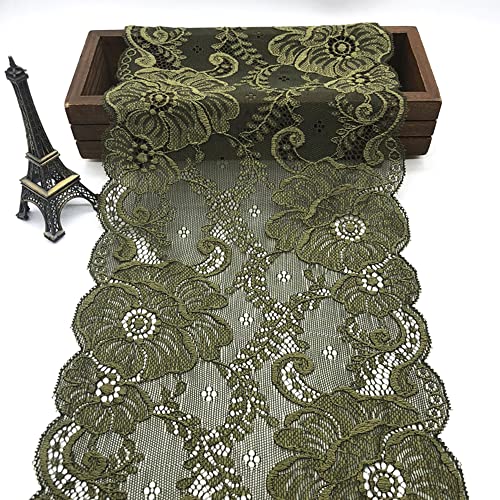 Duories 5 Yards 18cm Breit spitzenband Vintage Spitze Borte Spitzenbordüre Weiss Spitzenborte zum Basteln für Nähen Handwerk Hochzeit Weihnachten Tischdeko Geschenke Deko Geschenkband,Armeegrün Duories 5 Yards 18cm Breit spitzenband Vintage Spitze Borte Spitzenbordüre Weiss Spitzenborte zum Basteln für Nähen Handwerk Hochzeit Weihnachten Tischdeko Geschenke Deko Geschenkband,Armeegrün von Duories