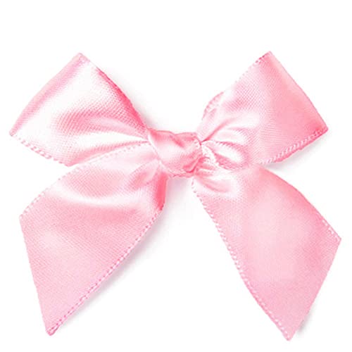 Duories 50 StüCk Klein Satinschleife Bandschleife geschenkband Handgemacht Satinband Bowknot für Geschenkverpackung,Handgemachtes DIY, Hochzeits(Rosa) von Duories