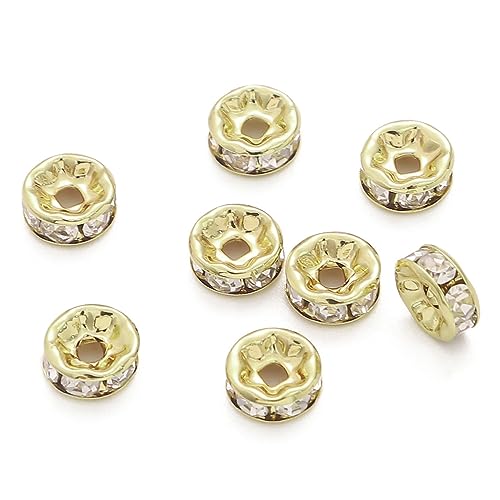Duories 50 Stück Spacer Beads 5 mm Zwischen Perlen Metall Lose Perlen,Runde Diamant-Abstandsperlen,Flache Runde Strasssteine Zwischenperlen,für DIY Armbänder Schmuckherstellung Ohrringe,Gold Duories 50 Stück Spacer Beads 5 mm Zwischen Perlen Metall Lose Perlen,Runde Diamant-Abstandsperlen,Flache Runde Strasssteine Zwischenperlen,für DIY Armbänder Schmuckherstellung Ohrringe,Gold von Duories