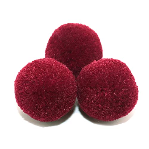 Duories Pompons zum Basteln,10 Stück 40mm Bunte Bommeln Bälle,Pom Poms für Kunsthandwerk,Pompons Bälle für Ostern,Weihnachten,Bunte Pompons für DIY Basteln Tischdekoration Geburtstagsdeko,Weinrot von Duories