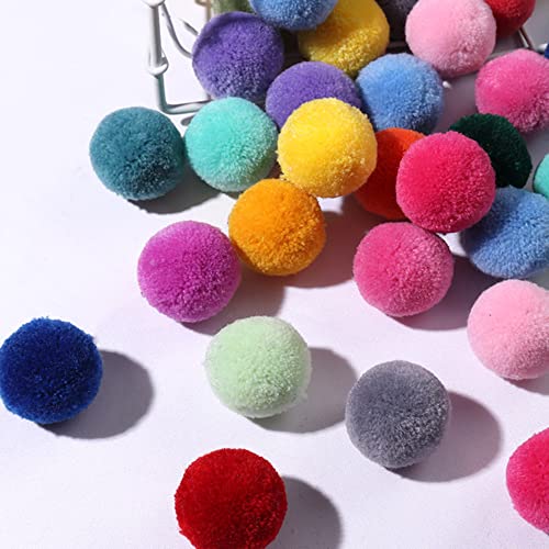 Duories Pompons zum Basteln,100 Stück 30mm Bunte Bommeln Bälle,Pom Poms für Kunsthandwerk,Pompons Bälle für Ostern,Weihnachten,Bunte Pompons für DIY Basteln Tischdekoration Geburtstagsdeko,Mischfarbe von Duories