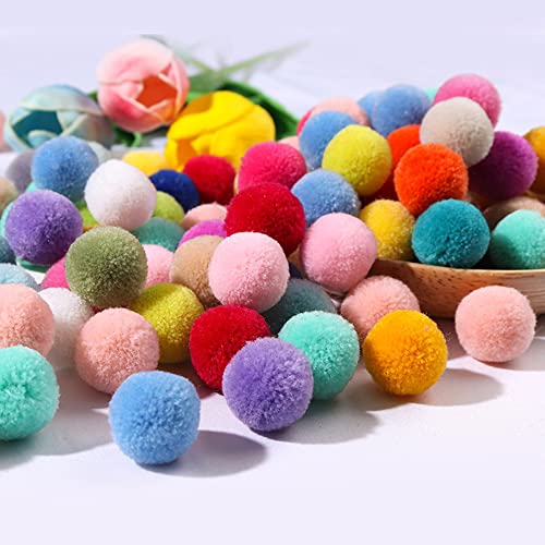 Duories Pompons zum Basteln,200 Stück 20mm Bunte Bommeln Bälle,Pom Poms für Kunsthandwerk,Pompons Bälle für Ostern,Weihnachten,Bunte Pompons für DIY Basteln Tischdekoration Geburtstagsdeko,Mischfarbe von Duories