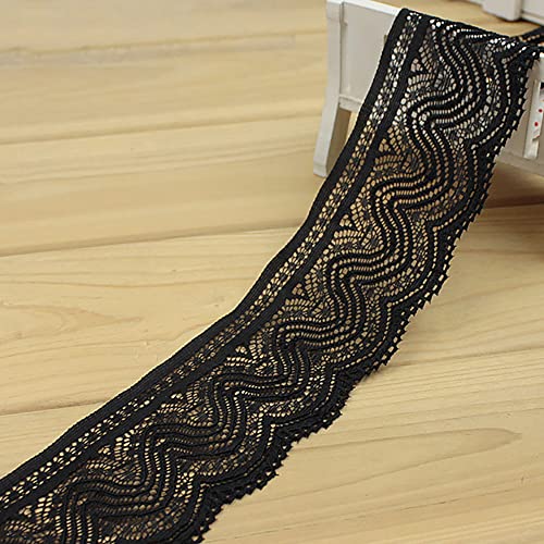 Elastizität Spitzenband Spitzenbordüre Spitzenborte Zierband Dekoband Spitzen Borten Bänder zum für Geburtstagseinladungen,Tischdekorationen,Hochzeitskleidern,Geschenkverpackungen,Schwarz,5.4cm×5m Elastizität Spitzenband Spitzenbordüre Spitzenborte Zierband Dekoband Spitzen Borten Bänder zum für Geburtstagseinladungen,Tischdekorationen,Hochzeitskleidern,Geschenkverpackungen,Schwarz,5.4cm×5m von Duories