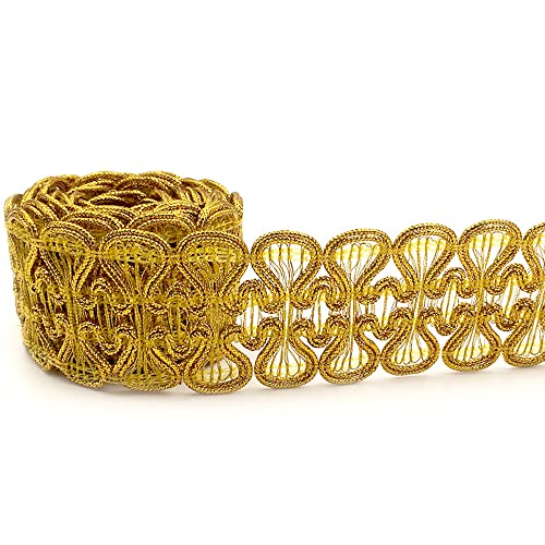 Geflochten Zierband Borte aus Dekoband Spitze Band Zierband Geschenkband Spitzenborte Schnur Kordelband Nähen Handwerk Hochzeit Party Zubehör,Golden,5m Geflochten Zierband Borte aus Dekoband Spitze Band Zierband Geschenkband Spitzenborte Schnur Kordelband Nähen Handwerk Hochzeit Party Zubehör,Golden,5m von Duories