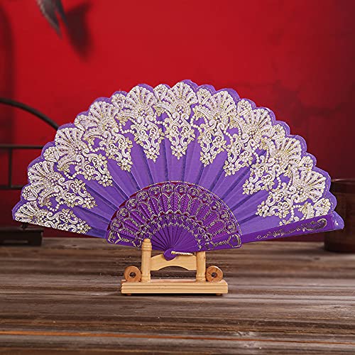 Handfächer Stofffächer,Vintage Faltfächer Chinesischer Stoff Fächer Faltfächer für Abkühlung im Sommer Hochzeit Geschenk Muttertag Party Kostüm Halloween Karneval Fasching Tanzen Hand Fan,Lila Handfächer Stofffächer,Vintage Faltfächer Chinesischer Stoff Fächer Faltfächer für Abkühlung im Sommer Hochzeit Geschenk Muttertag Party Kostüm Halloween Karneval Fasching Tanzen Hand Fan,Lila von Duories