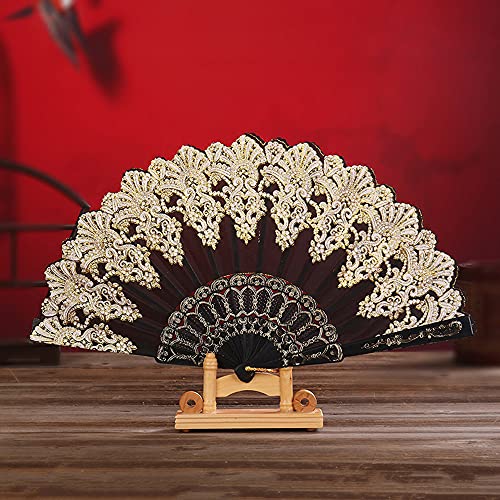 Handfächer Stofffächer,Vintage Faltfächer Chinesischer Stoff Fächer Faltfächer für Abkühlung im Sommer Hochzeit Geschenk Muttertag Party Kostüm Halloween Karneval Fasching Tanzen Hand Fan,Schwarz Handfächer Stofffächer,Vintage Faltfächer Chinesischer Stoff Fächer Faltfächer für Abkühlung im Sommer Hochzeit Geschenk Muttertag Party Kostüm Halloween Karneval Fasching Tanzen Hand Fan,Schwarz von Duories