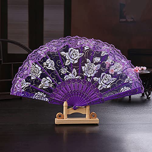 Hochzeitsfächer Spitze,Handfächer Spanische Barock Viktorianischen Faltfächer Klappfächer Vintage Damen Herren Folding Fans Fächer für Hochzeit Geschenk Party Kostüm Karneval Tanzen Fasching,Lila Hochzeitsfächer Spitze,Handfächer Spanische Barock Viktorianischen Faltfächer Klappfächer Vintage Damen Herren Folding Fans Fächer für Hochzeit Geschenk Party Kostüm Karneval Tanzen Fasching,Lila von Duories
