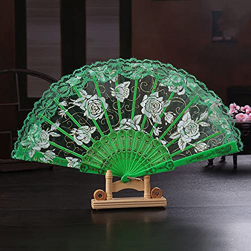 Hochzeitsfächer Spitze,Handfächer Spanische Barock Viktorianischen Faltfächer Klappfächer Vintage Damen Herren Folding Fans Fächer für Hochzeit Geschenk Party Kostüm Karneval Tanzen Fasching,Grün Hochzeitsfächer Spitze,Handfächer Spanische Barock Viktorianischen Faltfächer Klappfächer Vintage Damen Herren Folding Fans Fächer für Hochzeit Geschenk Party Kostüm Karneval Tanzen Fasching,Grün von Duories