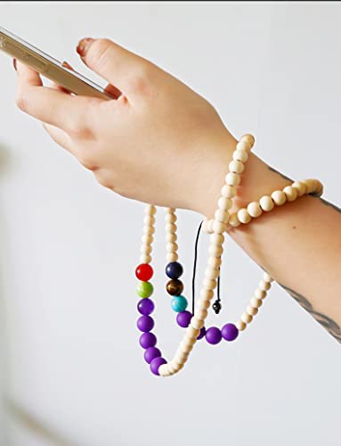 Holzperlen Silikonperlen Naturstein Universal Handykette Handy-Umhängeband Handgelenk Handy Lanyard Handyanhänger Handy-Handschlaufe Umhängen Perlen Kette Telefonkette für Allen Handyhüllen,Lila Holzperlen Silikonperlen Naturstein Universal Handykette Handy-Umhängeband Handgelenk Handy Lanyard Handyanhänger Handy-Handschlaufe Umhängen Perlen Kette Telefonkette für Allen Handyhüllen,Lila von Duories