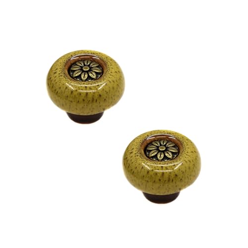 Keramik Türgriff Möbelgriff,Retro Küchenknöpfe Möbelknöpfe Schranktürgriff Weinschranktürgriff Schubladengriffe Runder Türknopf Schranktürknöpfe für Küche Schlafzimmer Badezimmer,Bronze Gelb,2 Stück Keramik Türgriff Möbelgriff,Retro Küchenknöpfe Möbelknöpfe Schranktürgriff Weinschranktürgriff Schubladengriffe Runder Türknopf Schranktürknöpfe für Küche Schlafzimmer Badezimmer,Bronze Gelb,2 Stück von Duories