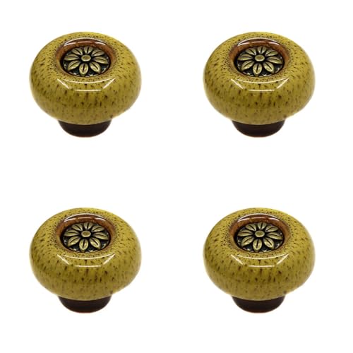 Keramik Türgriff Möbelgriff,Retro Küchenknöpfe Möbelknöpfe Schranktürgriff Weinschranktürgriff Schubladengriffe Runder Türknopf Schranktürknöpfe für Küche Schlafzimmer Badezimmer,Bronze Gelb,4 Stück Keramik Türgriff Möbelgriff,Retro Küchenknöpfe Möbelknöpfe Schranktürgriff Weinschranktürgriff Schubladengriffe Runder Türknopf Schranktürknöpfe für Küche Schlafzimmer Badezimmer,Bronze Gelb,4 Stück von Duories