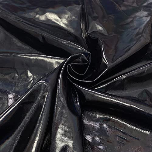 Laser Stoff Glänzender Bling Polyester Reinware Modestoff Dekostoff Kostümstoff zum Nähen Dekorieren Glitzer Satinstoffe 150cm Breit für Vorhänge Gardinen Bühne Kostüm Kleid Bekleidung,Schwarz Laser Stoff Glänzender Bling Polyester Reinware Modestoff Dekostoff Kostümstoff zum Nähen Dekorieren Glitzer Satinstoffe 150cm Breit für Vorhänge Gardinen Bühne Kostüm Kleid Bekleidung,Schwarz von Duories