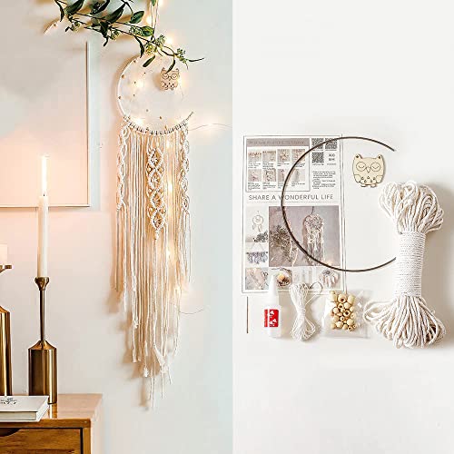 Makramee Traumfänger Set,Makramee Garn Baumwollgarn Makramee Schnur zum Basteln,Makramee Zubehör Set für DIY Handwerk Macrame Dekoration Wandteppich Wandbehänge Traumfänger,Eule Mond Traumfänger Makramee Traumfänger Set,Makramee Garn Baumwollgarn Makramee Schnur zum Basteln,Makramee Zubehör Set für DIY Handwerk Macrame Dekoration Wandteppich Wandbehänge Traumfänger,Eule Mond Traumfänger von Duories
