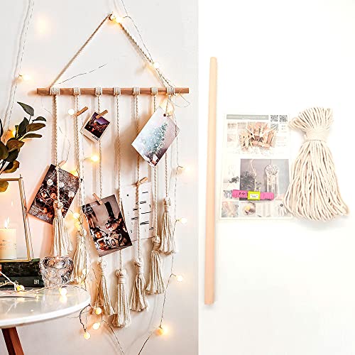 Makramee Traumfänger Set,Makramee Garn Baumwollgarn Makramee Schnur zum Basteln,Makramee Zubehör Set für DIY Handwerk Macrame Dekoration Wandteppich Wandbehänge Traumfänger,Foto-Clip-Wandteppich Makramee Traumfänger Set,Makramee Garn Baumwollgarn Makramee Schnur zum Basteln,Makramee Zubehör Set für DIY Handwerk Macrame Dekoration Wandteppich Wandbehänge Traumfänger,Foto-Clip-Wandteppich von Duories