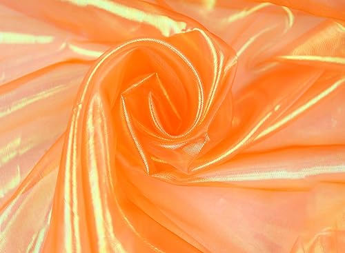 Organzastoff zum Nähen Meterware, 100cm x 150cm Bunte Glitzer Organza Tüllstoff Tüll Dekostoff zum DIY Basteln Bekleidung Tüllrock Gardine Schals Vorhänge Tischdecken Hochzeit Party Deko,Orange von Duories