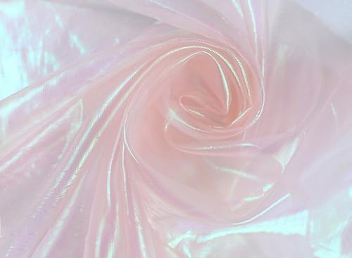 Organzastoff zum Nähen Meterware, 200cm x 150cm Bunte Glitzer Organza Tüllstoff Tüll Dekostoff zum DIY Basteln Bekleidung Tüllrock Gardine Schals Vorhänge Tischdecken Hochzeit Party Deko,Sekt von Duories