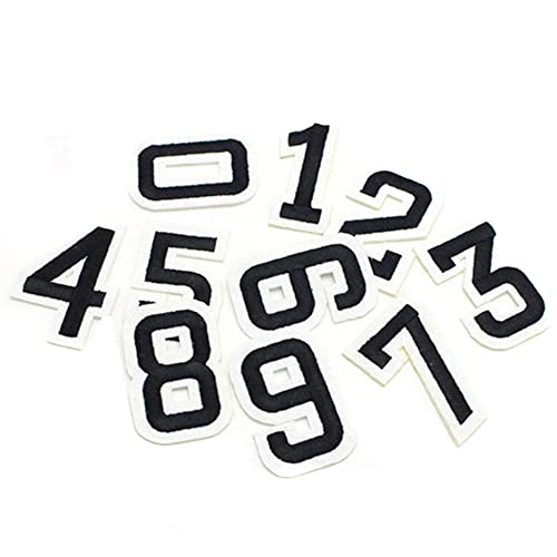 Patches Zum Aufbügeln Zahlen,Bügelflicken Kinder,Gestickte Bügelbilder Aufnäher Applikation für DIY T-Shirt Jacken Rucksäcke Flicken Zum Aufbügeln Jeans Kleidung Patch Sticker,Schwarze Zahlen von Duories