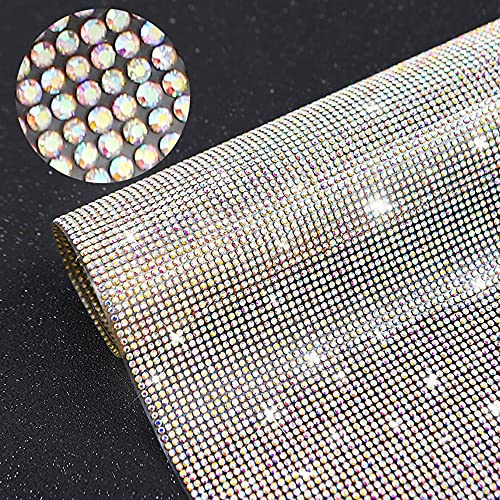 Selbstklebende Bling Kristall Strass Aufkleber,Glitzer Diamant DIY Auto Dekoration Aufkleber,DIY Diamant Strass Aufkleber für Auto,Kunsthandwerk,Telefon,Fotorahmen,Haus Dekoration,24 X 40 cm AB Bunt von Duories