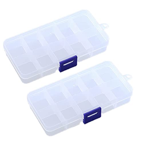 Sortierbox Transparent,Plastik Aufbewahrungsbox Sortimentskasten mit 10 Fächer und Deckel,Abnehmbar Schmuck Organizer Box Schmuckschatulle Werkzeugcontainer für Kleinteile Schrauben Schmuck Ohrringe von Duories