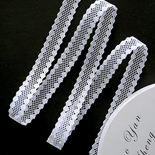 Spitzenband Weiß Vintage Spitzenbordüre Geschenkband Spitze Band Spitzenbesatz Spitze-Borten Weiss Spitzenborte Zum Nähen Basteln für Hochzeit Weihnachten Geschenke Haus Deko Tischdeko,1.5cmx20 Yard von Duories