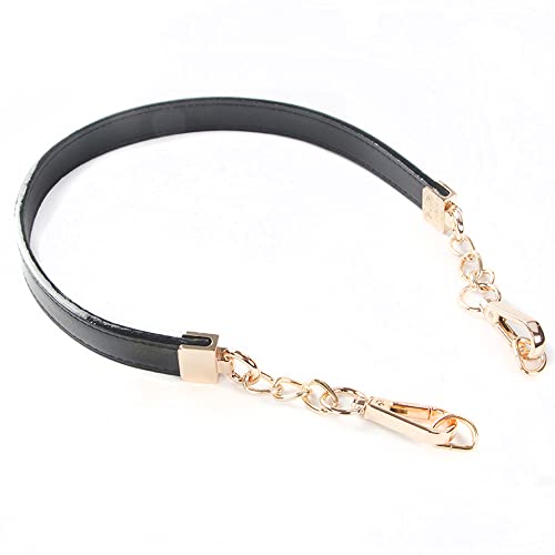 Taschenketten breite 2cm,PU Leder-Kettenriemen,Hellgoldene Kette,Kette Ersatz Kette Trageriemen Tasche Schultergurt,Flacher Kettenriemen,für Handtaschen,Messenger Bags,Umhängetaschen,Schwarz,80cm Taschenketten breite 2cm,PU Leder-Kettenriemen,Hellgoldene Kette,Kette Ersatz Kette Trageriemen Tasche Schultergurt,Flacher Kettenriemen,für Handtaschen,Messenger Bags,Umhängetaschen,Schwarz,80cm von Duories