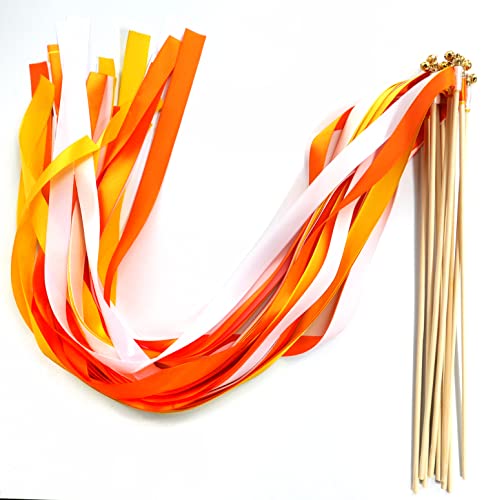 Zauberstäbe mit Band Glocken,30 Stück Luftschlangen Seide Fee Stick,Wedding Twirling Streamers Ribbon Wedding Wands Stick für Hochzeit Party BabyParty Geburtstag Urlaub Feiern Weihnachten,Gelb+Orange Zauberstäbe mit Band Glocken,30 Stück Luftschlangen Seide Fee Stick,Wedding Twirling Streamers Ribbon Wedding Wands Stick für Hochzeit Party BabyParty Geburtstag Urlaub Feiern Weihnachten,Gelb+Orange von Duories