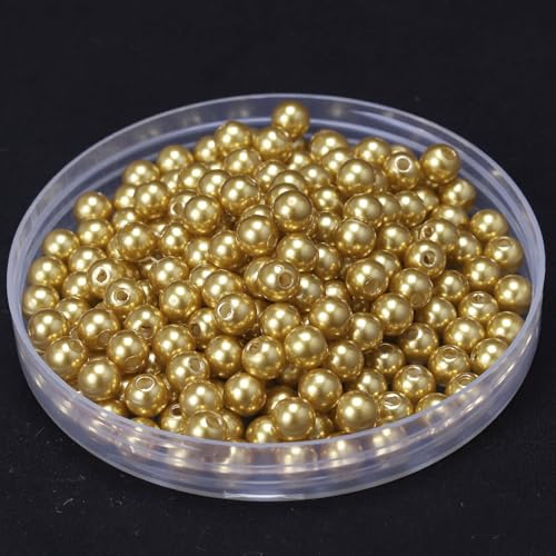 ca.450 STK 8mm Runde Perlen zum Basteln, Kunststoffperlen Bunte Bastelperlen Perlen,Perlen zum Auffädeln für DIY Schmuck Zubehör, Streudeko Deko Perlen für Hochzeit Taufe Party Tischdeko,Hellgold ca.450 STK 8mm Runde Perlen zum Basteln, Kunststoffperlen Bunte Bastelperlen Perlen,Perlen zum Auffädeln für DIY Schmuck Zubehör, Streudeko Deko Perlen für Hochzeit Taufe Party Tischdeko,Hellgold von Duories