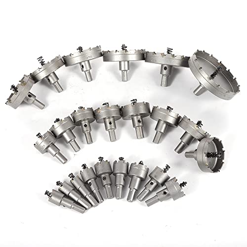 23 Stück Lochsäge Set 16mm-100mm Universal Lochsäge Hartmetall-Bohrer Lochkreissäge von Duoruameng
