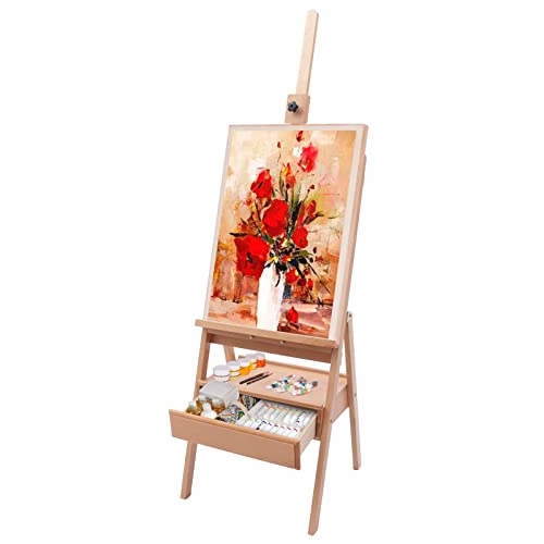Staffelei Holz H-Form Große Atelierstaffelei Klappbare Kunststaffelei mit Schublade, Höhe 154-198cm, Leinwand Ständer für Malen, Künstler, Anfänger Staffelei Holz H-Form Große Atelierstaffelei Klappbare Kunststaffelei mit Schublade, Höhe 154-198cm, Leinwand Ständer für Malen, Künstler, Anfänger von Duoruameng