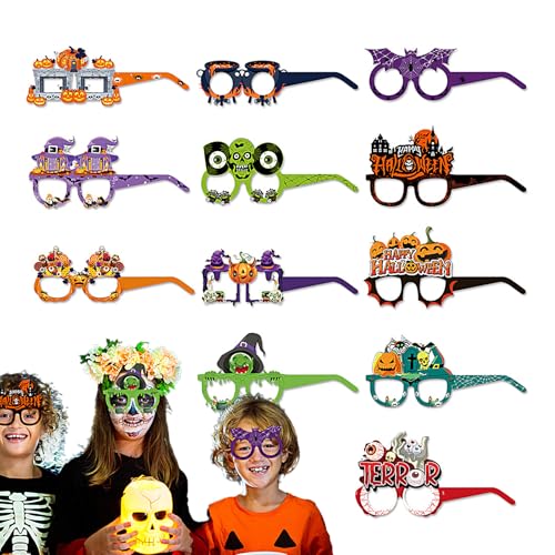 Duqulle Halloween-Brille | 12 Stück Papier Party-Brillen - Fotobox Brillen Für Clubbings Schulfeste Kostümpartys Gruselhäuser Events & Veranstaltungen Duqulle Halloween-Brille | 12 Stück Papier Party-Brillen - Fotobox Brillen Für Clubbings Schulfeste Kostümpartys Gruselhäuser Events & Veranstaltungen von Duqulle