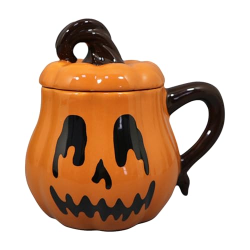 Duqulle Kürbis Tasse - Keramik Kürbis Teetasse mit Deckel und Griff,350ml Trinkgefäß Für Herbst Küche Tee Kaffee Bier Saft Duqulle Kürbis Tasse - Keramik Kürbis Teetasse mit Deckel und Griff,350ml Trinkgefäß Für Herbst Küche Tee Kaffee Bier Saft von Duqulle