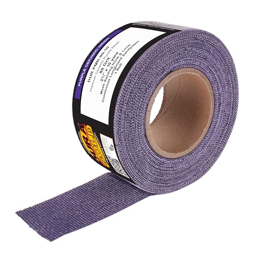 Dura-Gold Premium-Longboard-Schleifpapier mit Körnung 80, 7,5 cm breit, durchgehende 9,1 m Rolle, staubfreie Klettverschluss-Rückseite für Auto- und Holzbearbeitung, Luftfeilen-Schleifblock, Violett von Dura-Gold