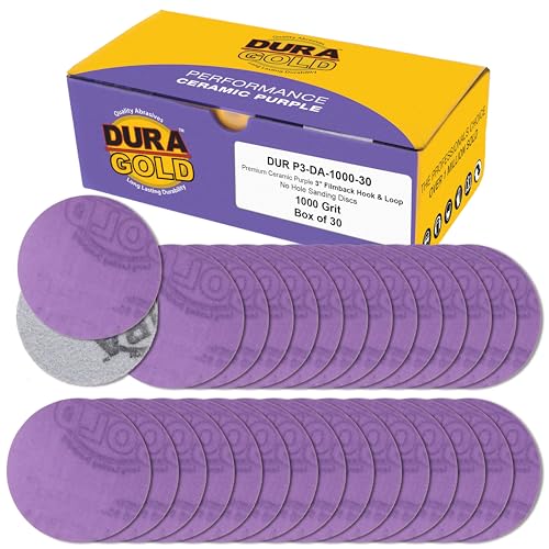 Dura-Gold Premium Schleifscheiben aus Keramik, Körnung 1000, 7,6 cm, Violett, 30 Stück – Klett-Schleifpapier für DA-Schleifer, Bohrer, Schleifer, Rotationswerkzeug – Sand, Karosseriefarbe, Metall Dura-Gold Premium Schleifscheiben aus Keramik, Körnung 1000, 7,6 cm, Violett, 30 Stück – Klett-Schleifpapier für DA-Schleifer, Bohrer, Schleifer, Rotationswerkzeug – Sand, Karosseriefarbe, Metall von Dura-Gold
