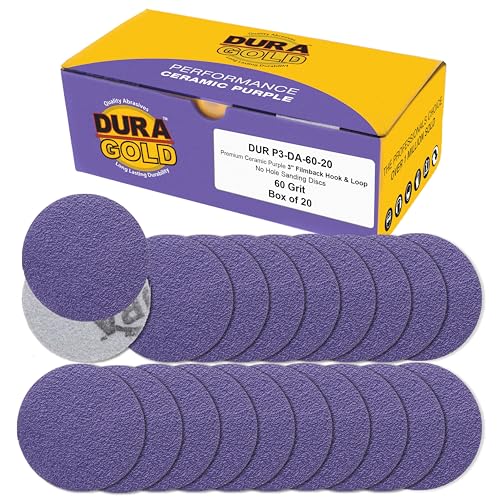 Dura-Gold Premium Schleifscheiben aus Keramik, Körnung 60, 7,6 cm, Violett, 20 Stück, Klett-Rückseite, Schleifpapier für DA-Schleifer, Bohrer, Schleifer, Rotationswerkzeug – Sand, Karosseriefarbe Dura-Gold Premium Schleifscheiben aus Keramik, Körnung 60, 7,6 cm, Violett, 20 Stück, Klett-Rückseite, Schleifpapier für DA-Schleifer, Bohrer, Schleifer, Rotationswerkzeug – Sand, Karosseriefarbe von Dura-Gold