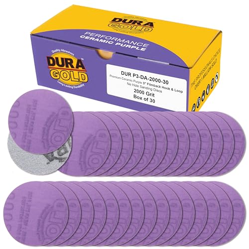 Dura-Gold Premium Schleifscheiben mit 2000er Körnung, 7,6 cm, violette Folie, Keramik-Schleifscheiben, 30 Stück, Klett-Rückseite, Schleifpapier für DA-Schleifer, Bohrer, Schleifer, Rotationswerkzeug Dura-Gold Premium Schleifscheiben mit 2000er Körnung, 7,6 cm, violette Folie, Keramik-Schleifscheiben, 30 Stück, Klett-Rückseite, Schleifpapier für DA-Schleifer, Bohrer, Schleifer, Rotationswerkzeug von Dura-Gold
