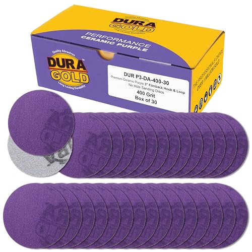 Dura-Gold Premium Schleifscheiben mit 400er-Körnung, 7,6 cm, violette Folie, Keramik-Schleifscheiben, 30 Stück, Klett-Rückseite, Schleifpapier für DA-Schleifer, Bohrer, Schleifer, Rotationswerkzeug Dura-Gold Premium Schleifscheiben mit 400er-Körnung, 7,6 cm, violette Folie, Keramik-Schleifscheiben, 30 Stück, Klett-Rückseite, Schleifpapier für DA-Schleifer, Bohrer, Schleifer, Rotationswerkzeug von Dura-Gold