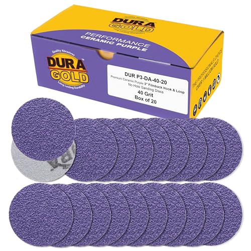 Dura-Gold Premium Schleifscheiben mit 40er-Körnung, 7,6 cm, Violett, 20 Stück, Klett-Rückseite, Schleifpapier für DA-Schleifer, Bohrer, Schleifer, Rotationswerkzeug – Sand, Karosseriefarbe, Metall Dura-Gold Premium Schleifscheiben mit 40er-Körnung, 7,6 cm, Violett, 20 Stück, Klett-Rückseite, Schleifpapier für DA-Schleifer, Bohrer, Schleifer, Rotationswerkzeug – Sand, Karosseriefarbe, Metall von Dura-Gold