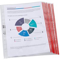 DURABLE Prospekthüllen PREMIUM DIN A4 rot klar 0,08 mm, 10 St. von Durable