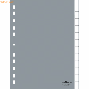 20 x Durable Register A4 blanko 12-teilig grau 20 x Durable Register A4 blanko 12-teilig grau von Durable