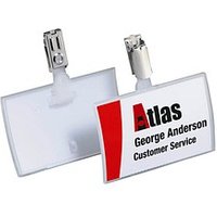 25 DURABLE Click Fold Namensschilder mit Clip 9,0 x 5,4 cm von Durable