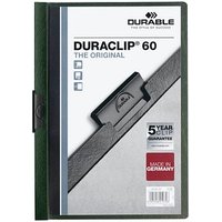 25 DURABLE Klemmhefter DURACLIP  dunkelgrün von Durable