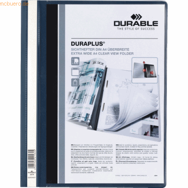 Durable Angebotshefter Duraplus A4 mit Sichttasche Folie dunkelblau von Durable