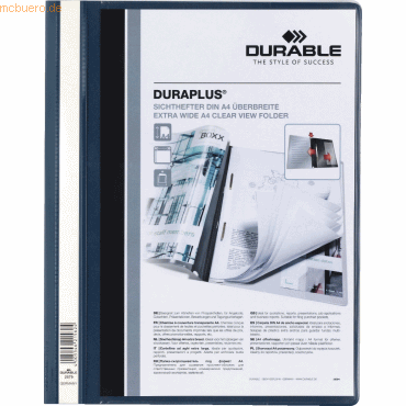 Durable Angebotshefter Duraplus A4 mit Sichttasche Folie dunkelblau Durable Angebotshefter Duraplus A4 mit Sichttasche Folie dunkelblau von Durable