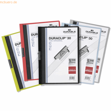 25 x Durable Klemmmappe Duraclip Original 30 bis 30 Blatt A4 sortiert 25 x Durable Klemmmappe Duraclip Original 30 bis 30 Blatt A4 sortiert von Durable