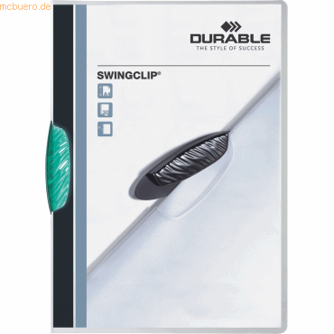 25 x Durable Klemmmappe Swingclip A4 PP 30 Blatt petrol/dunkelgrün von Durable