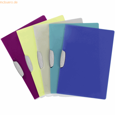 25 x Durable Klemmmappe Swingclip Color PP bis 30 Blatt A4 sortiert von Durable