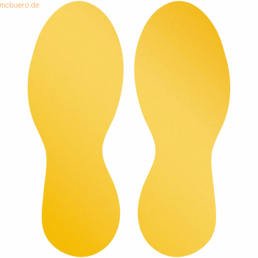 5 x Durable Bodenmarkierungsform 'Fuß' ablösbar 90x240mm signalgelb VE von Durable
