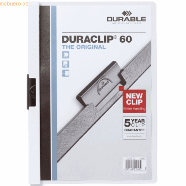 5 x Durable Cliphefter Duraclip Original 60 weiß 5 Stück von Durable